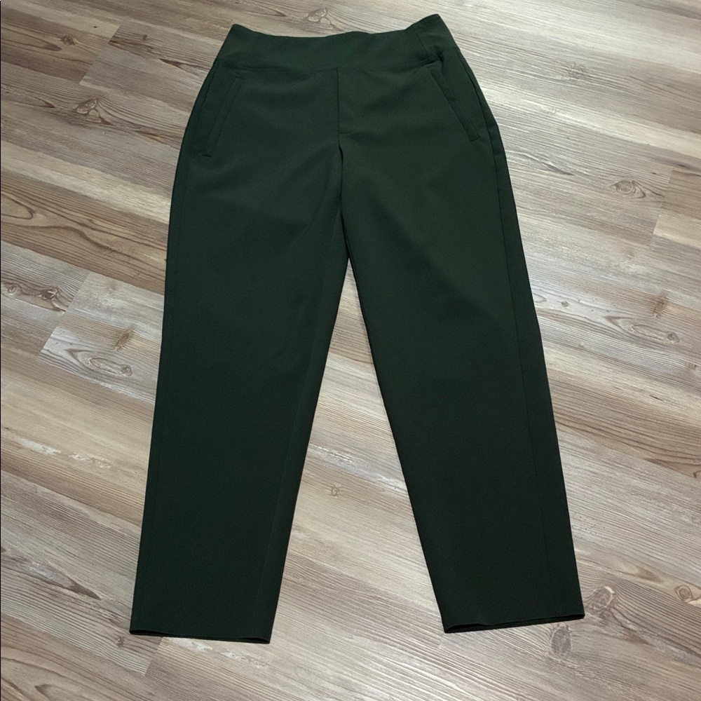 Athleta Endless High Rise Pant Army green Slim straight leg Pull on Womens 4 - Picture 3 of 11